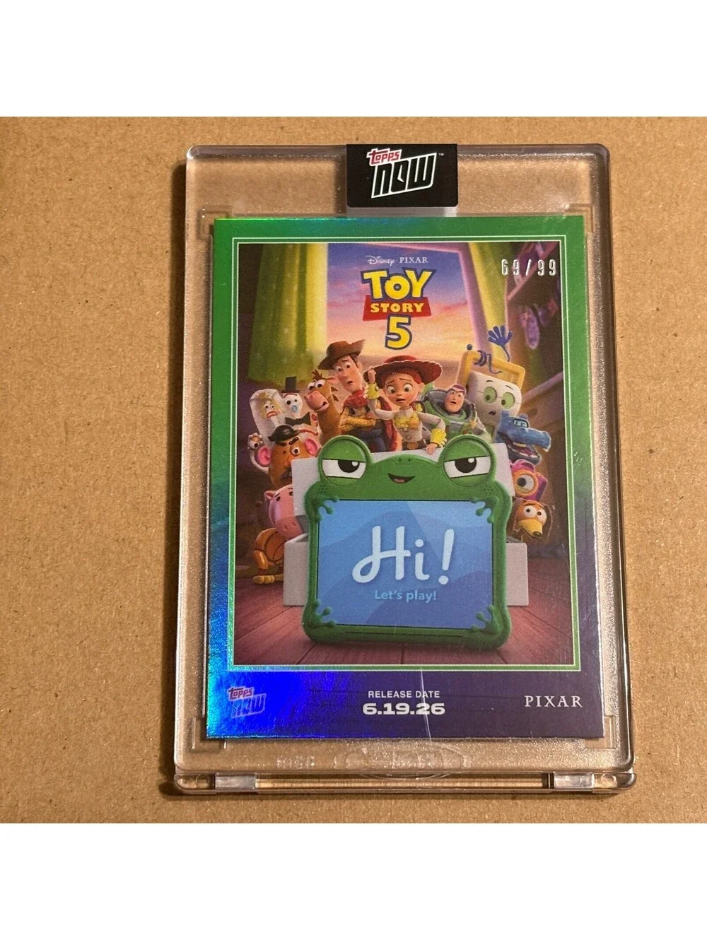2026 Topps Now Disney - Toy Story 5 Poster TS501 - Green Foil /99